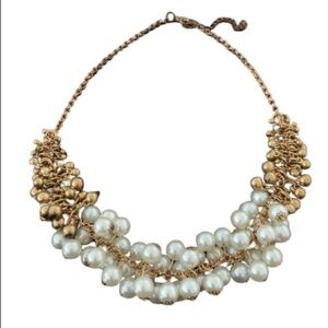 White & Gold Cluster Bead Necklace